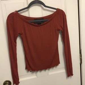 Long sleeve off the shoulder top